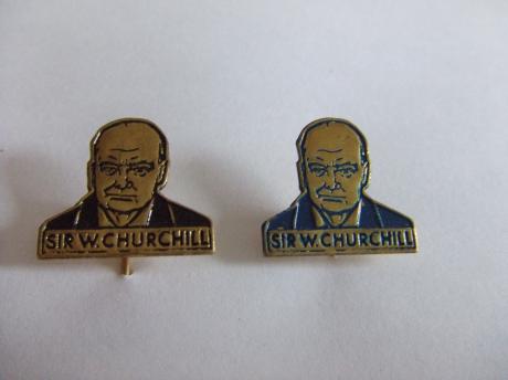 Sir Winston Churchill oud premier Engeland twee verschillende speldjes